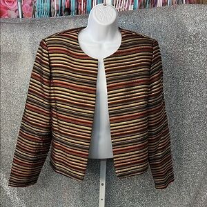 Maggy London Striped Blazer with Earthy Tones